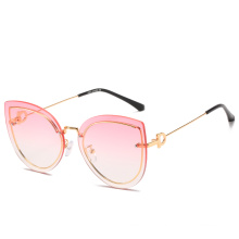 cat eye rimless sun glasses women 2020 new arrivals retro fashion shades custom designer luxury gradient sunglasses women 1973